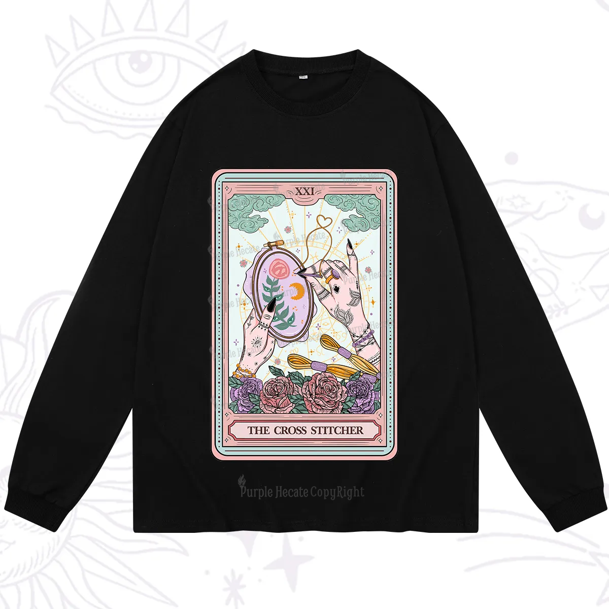 Purplehecate The Cross Stitcher Tarot Long Sleeve T-Shirt