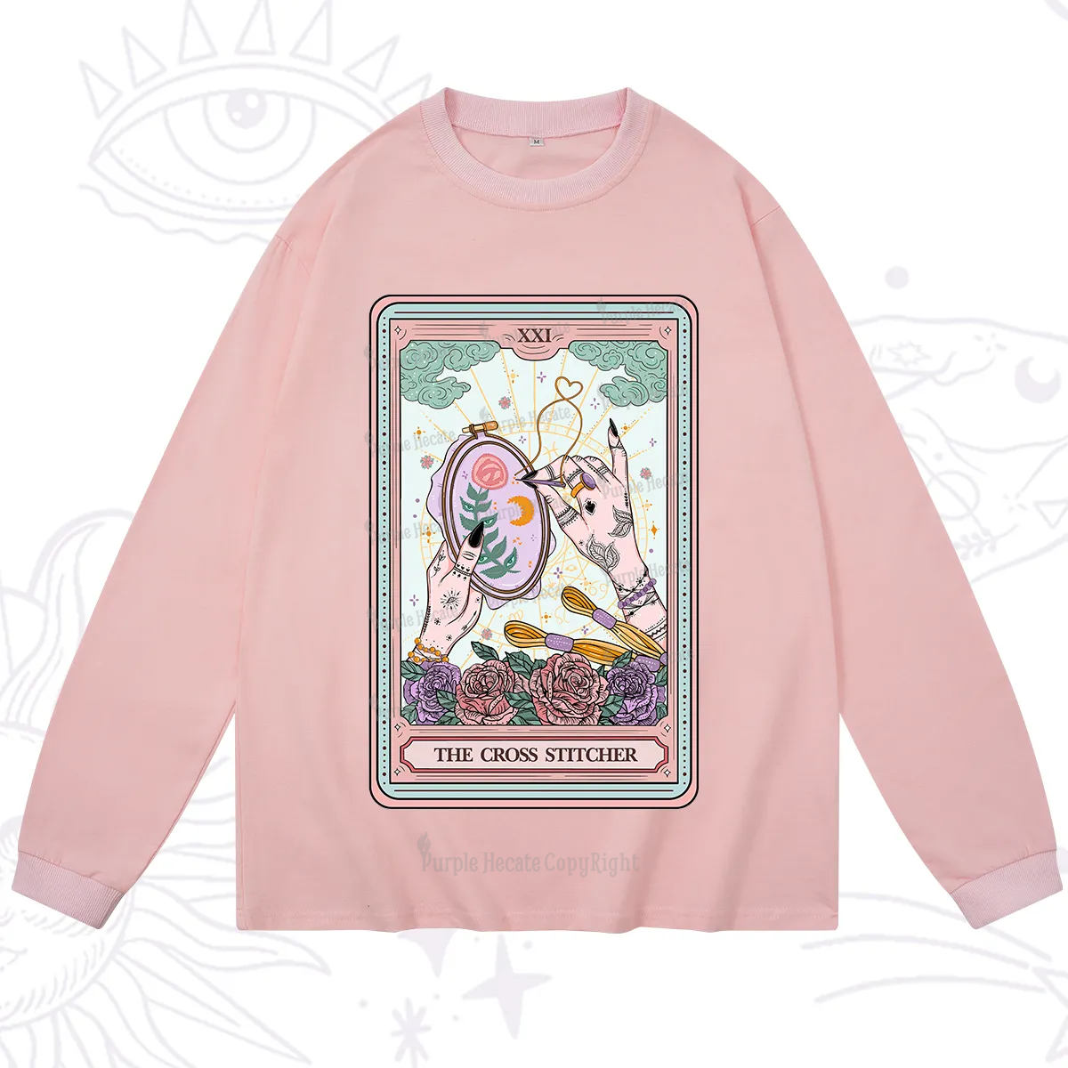 Purplehecate The Cross Stitcher Tarot Long Sleeve T-Shirt