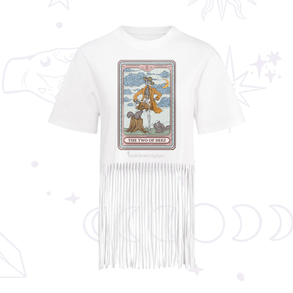 Purplehecate The Two Of Deez Tarot Fringe Hem T-Shirt