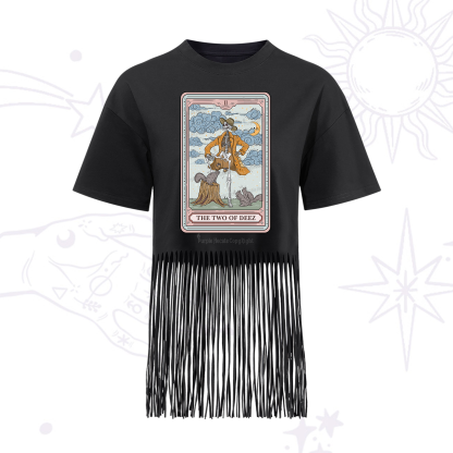 Purplehecate The Two Of Deez Tarot Fringe Hem T-Shirt