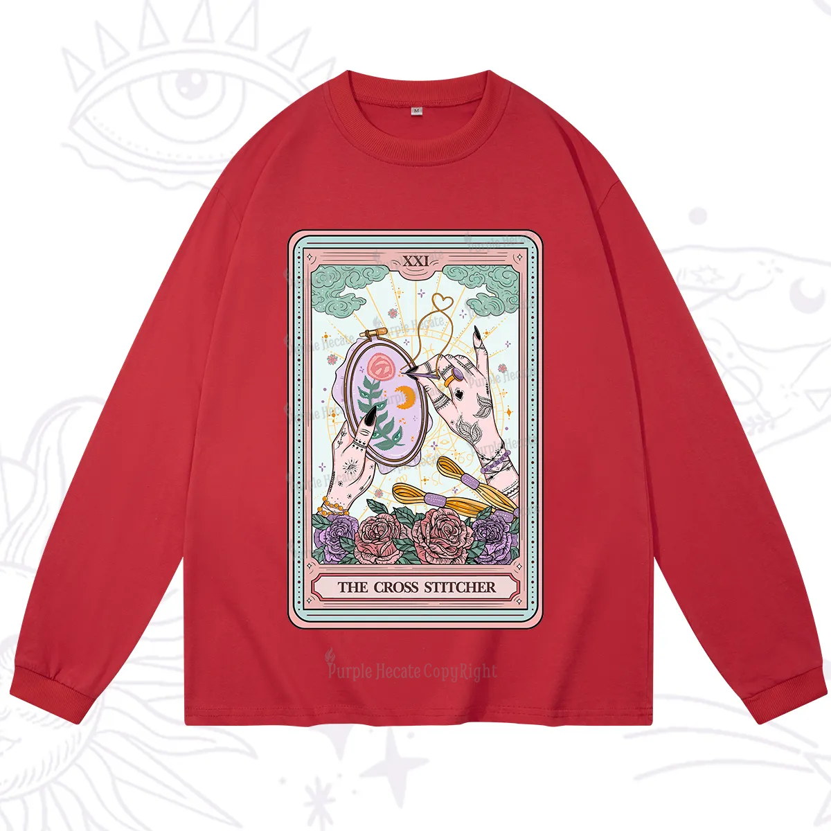 Purplehecate The Cross Stitcher Tarot Long Sleeve T-Shirt