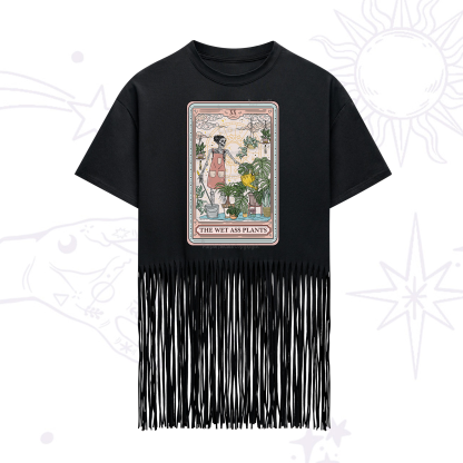 Purplehecate The Wet Ass Plants Tarot Fringe Hem T-Shirt