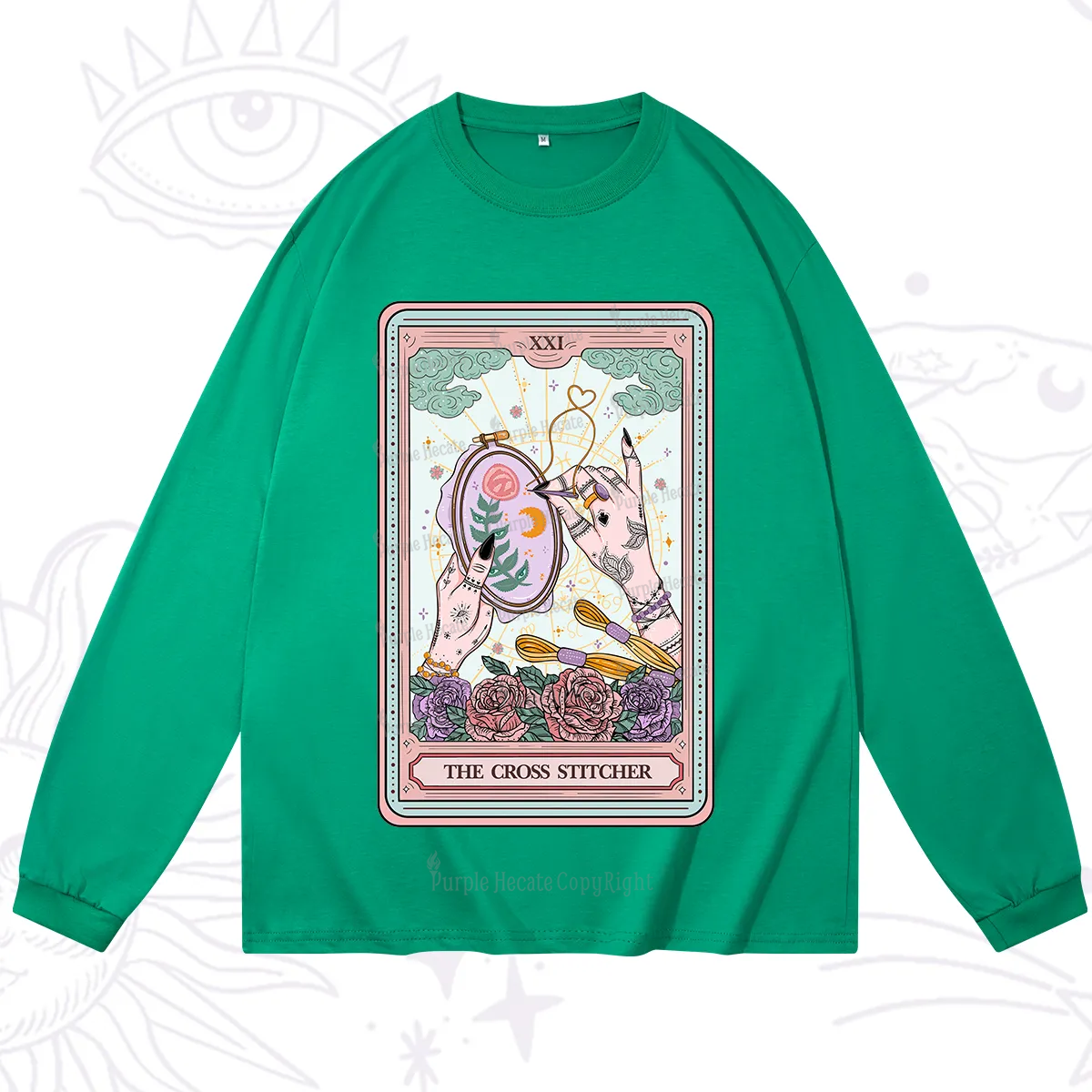 Purplehecate The Cross Stitcher Tarot Long Sleeve T-Shirt