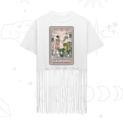Purplehecate The Wet Ass Plants Tarot Fringe Hem T-Shirt