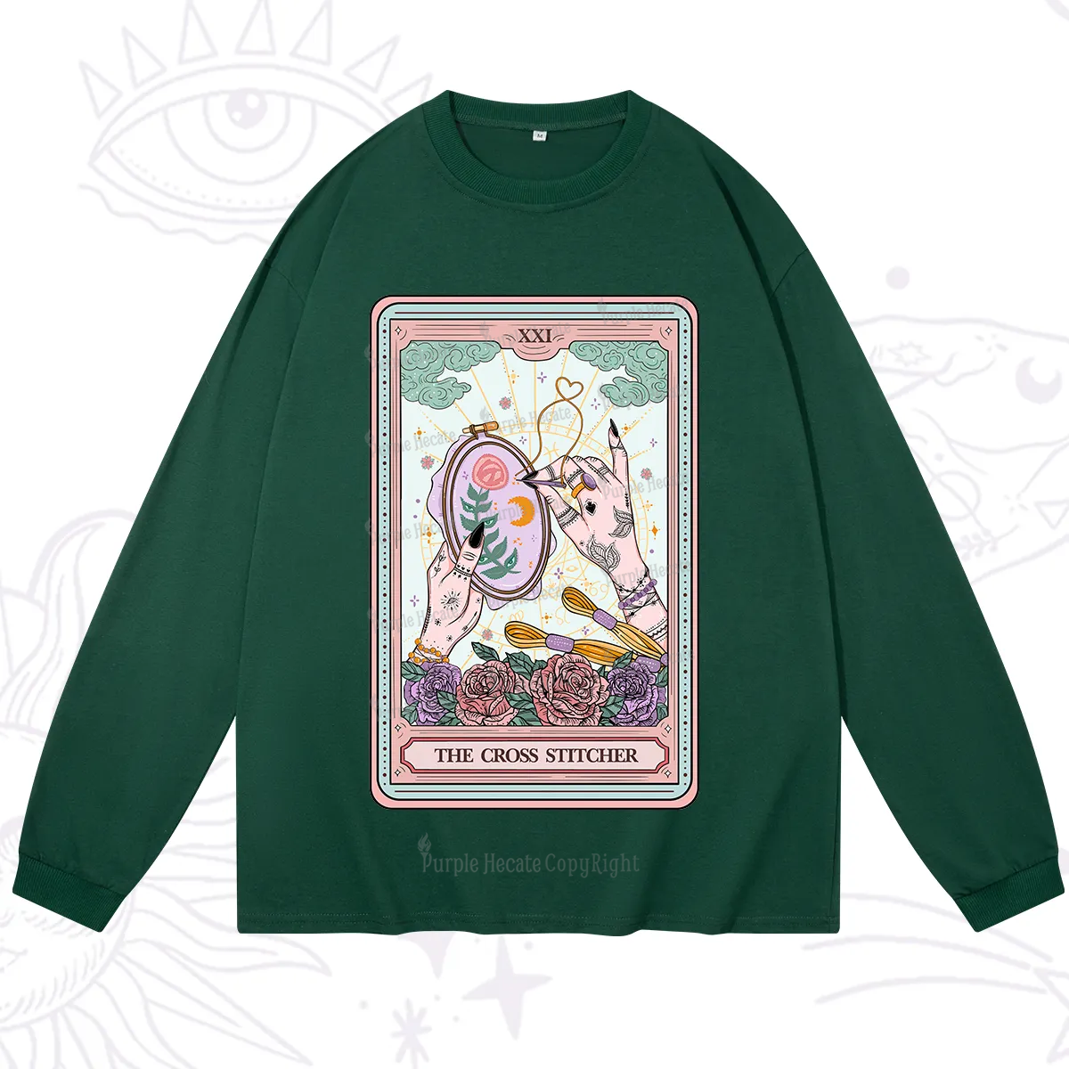 Purplehecate The Cross Stitcher Tarot Long Sleeve T-Shirt