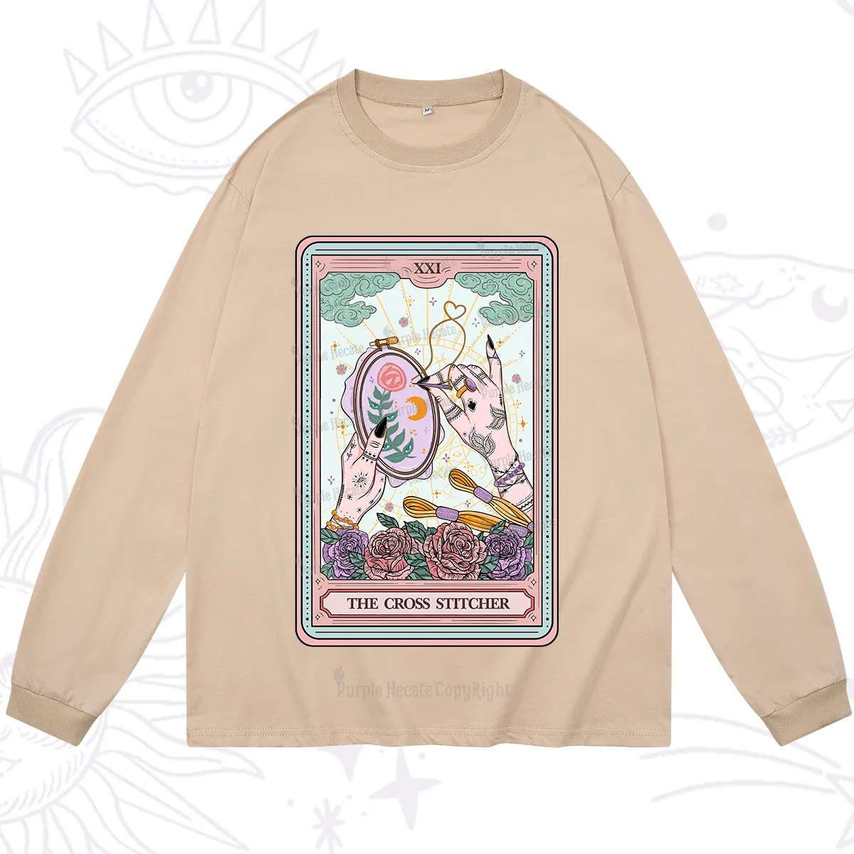Purplehecate The Cross Stitcher Tarot Long Sleeve T-Shirt