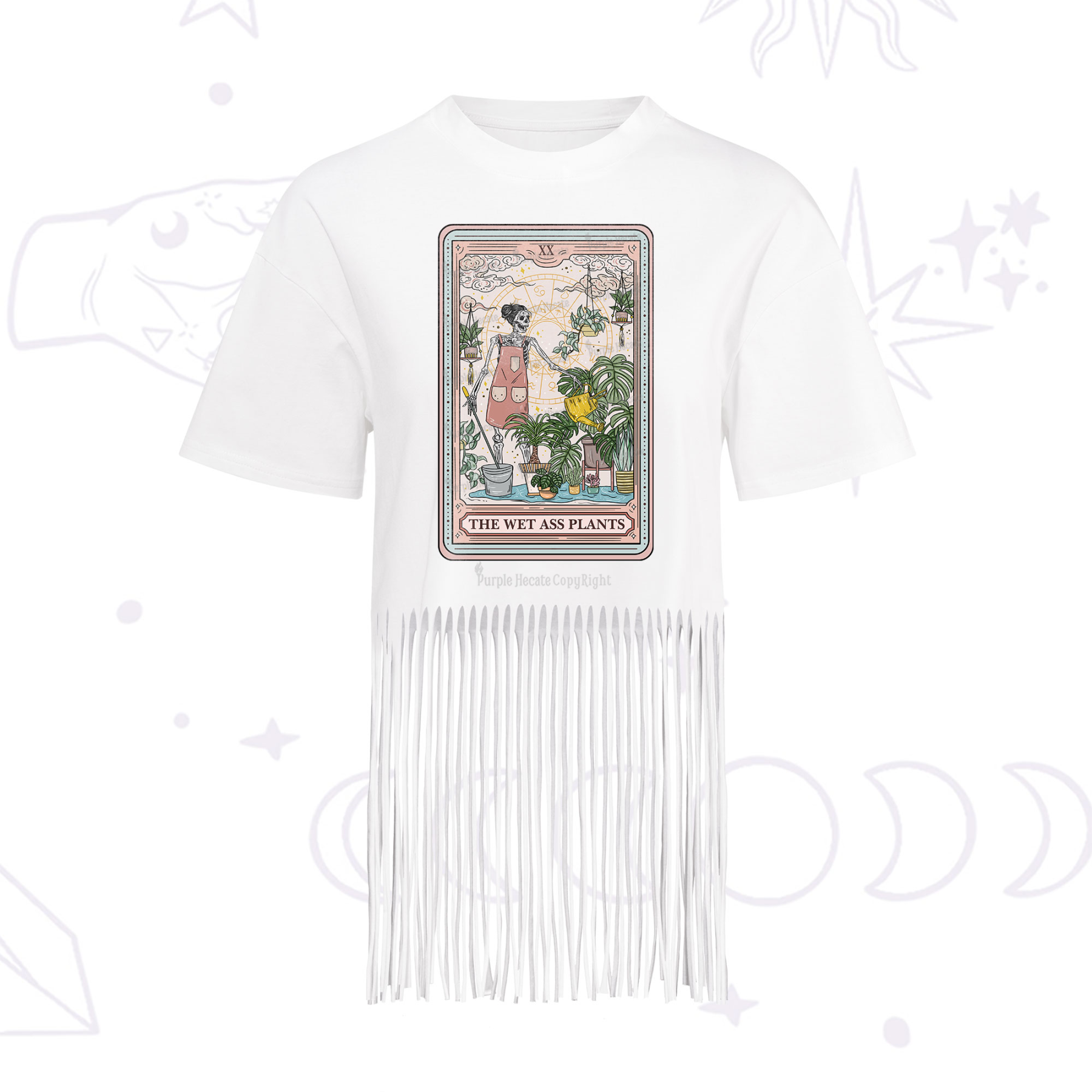 Purplehecate The Wet Ass Plants Tarot Fringe Hem T-Shirt