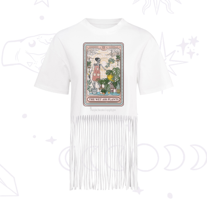 Purplehecate The Wet Ass Plants Tarot Fringe Hem T-Shirt