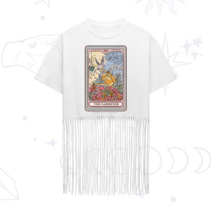 Purplehecate The Gardener Tarot Fringe Hem T-Shirt