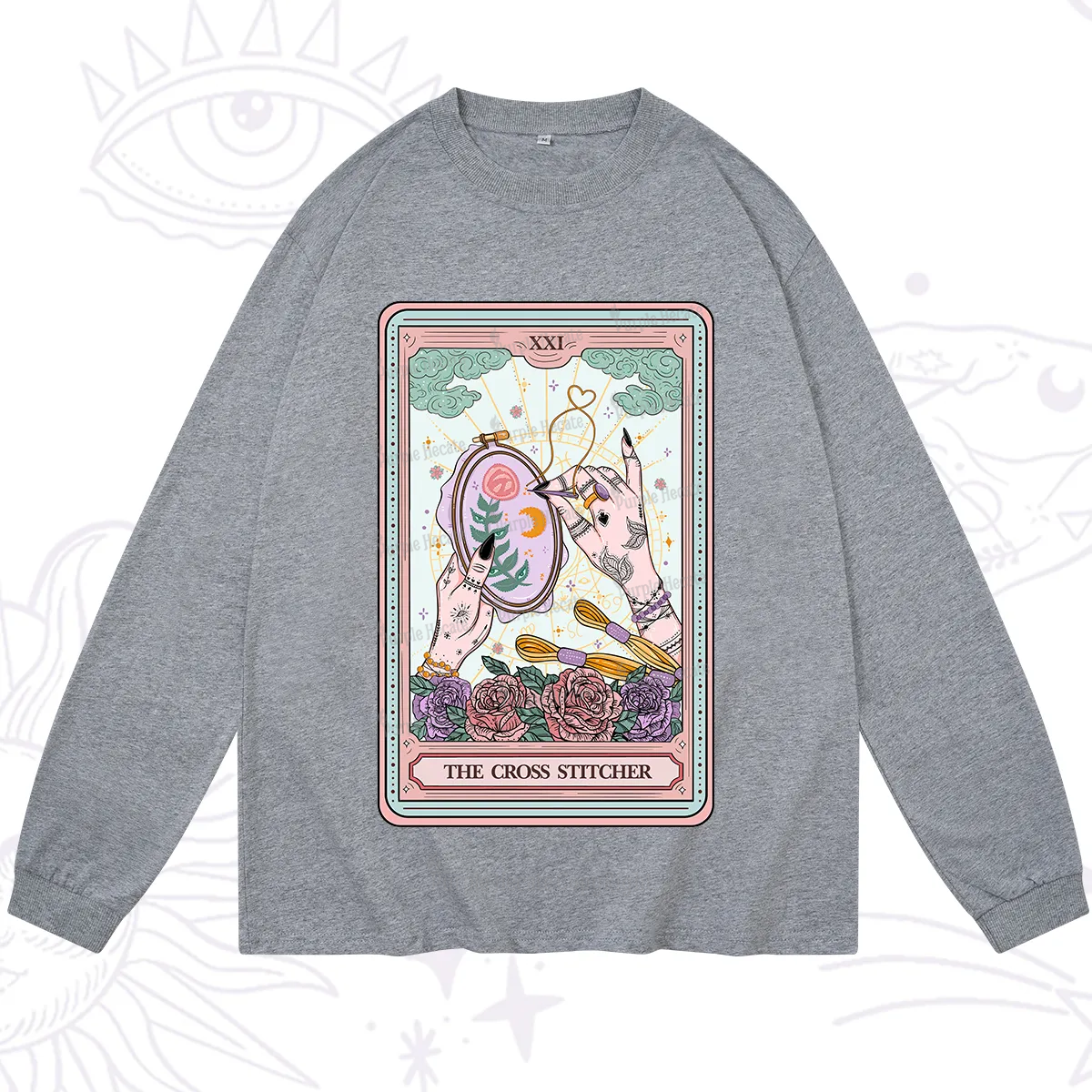 Purplehecate The Cross Stitcher Tarot Long Sleeve T-Shirt