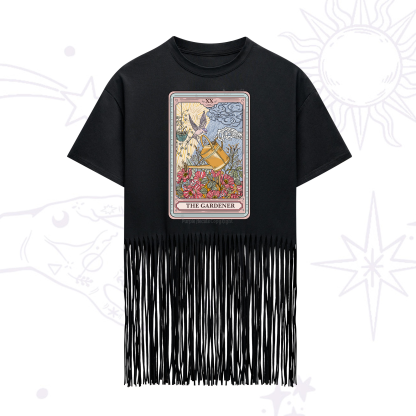 Purplehecate The Gardener Tarot Fringe Hem T-Shirt