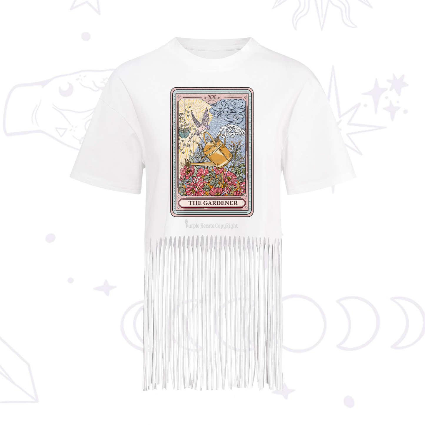 Purplehecate The Gardener Tarot Fringe Hem T-Shirt