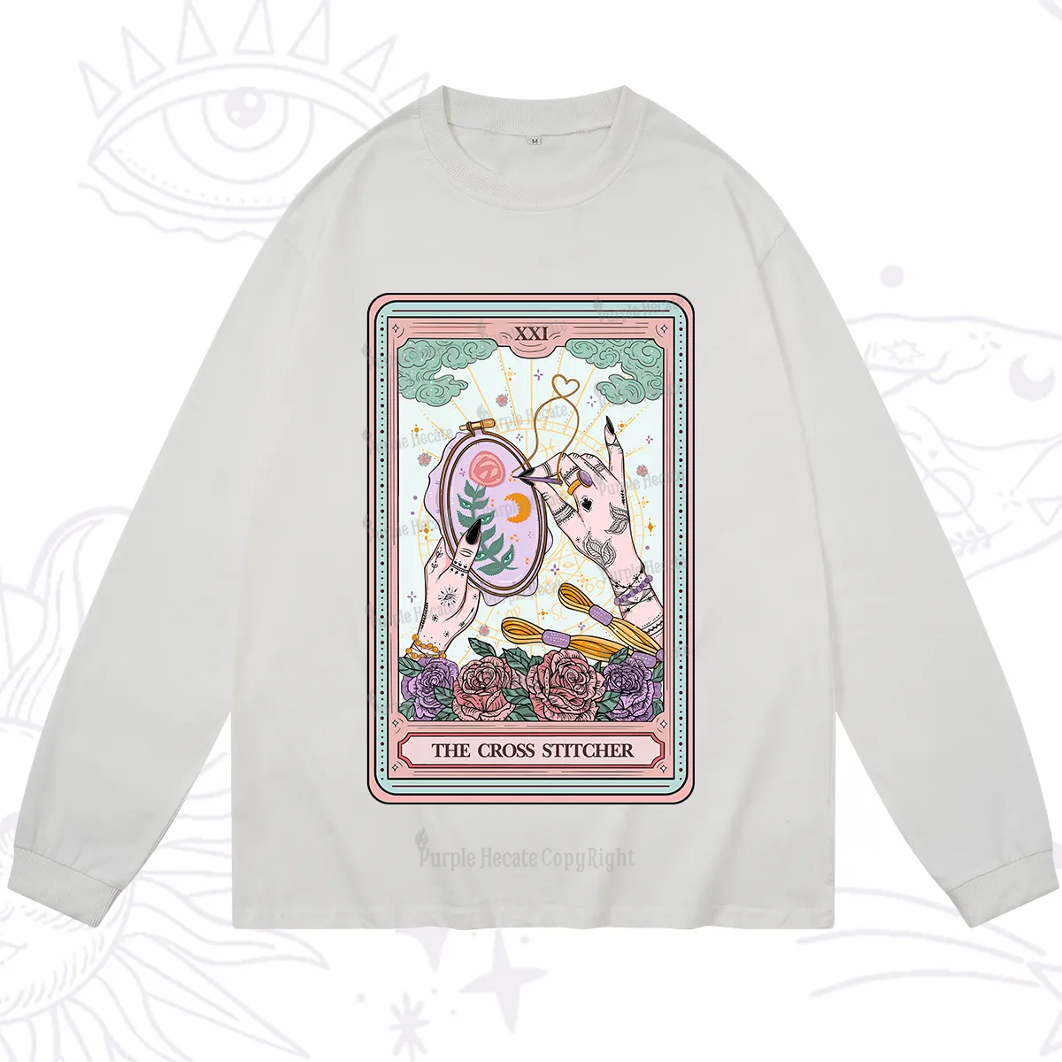Purplehecate The Cross Stitcher Tarot Long Sleeve T-Shirt