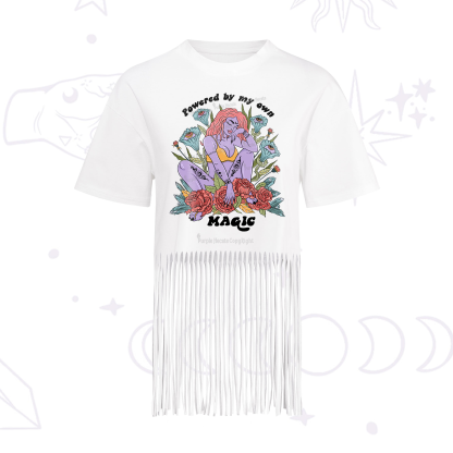 Purplehecate Powered By My Own Magic Fringe Hem T-Shirt