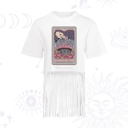 Purplehecate The Burned Bridge Tarot Fringe Hem T-Shirt