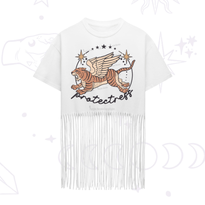 Purplehecate Protectress Fringe Hem T-Shirt