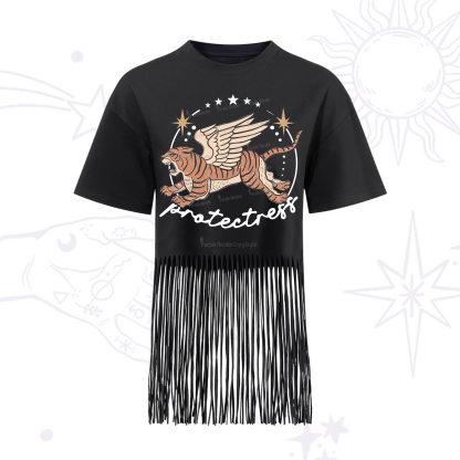 Purplehecate Protectress Fringe Hem T-Shirt