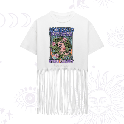 Purplehecate The Gorgon with Snake Hair Medusa Fringe Hem T-Shirt