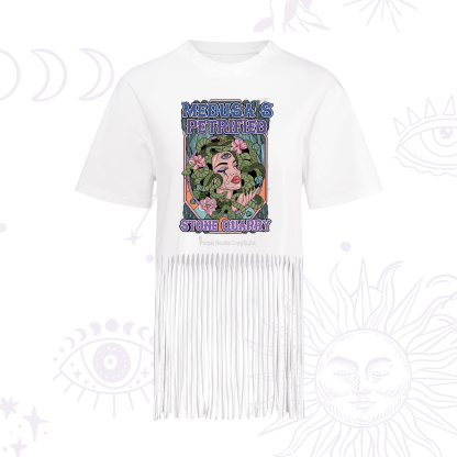 Purplehecate The Gorgon with Snake Hair Medusa Fringe Hem T-Shirt