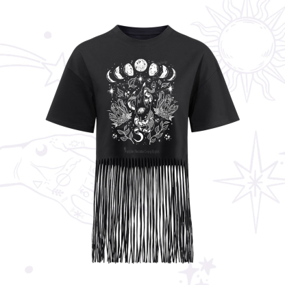 Purplehecate Reach For The Moon Fringe Hem T-Shirt