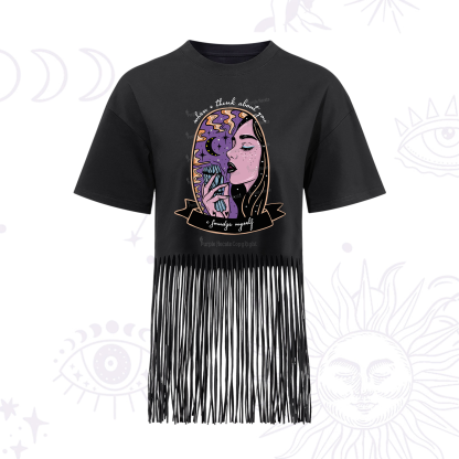 Purplehecate When I Think About You Fringe Hem T-Shirt