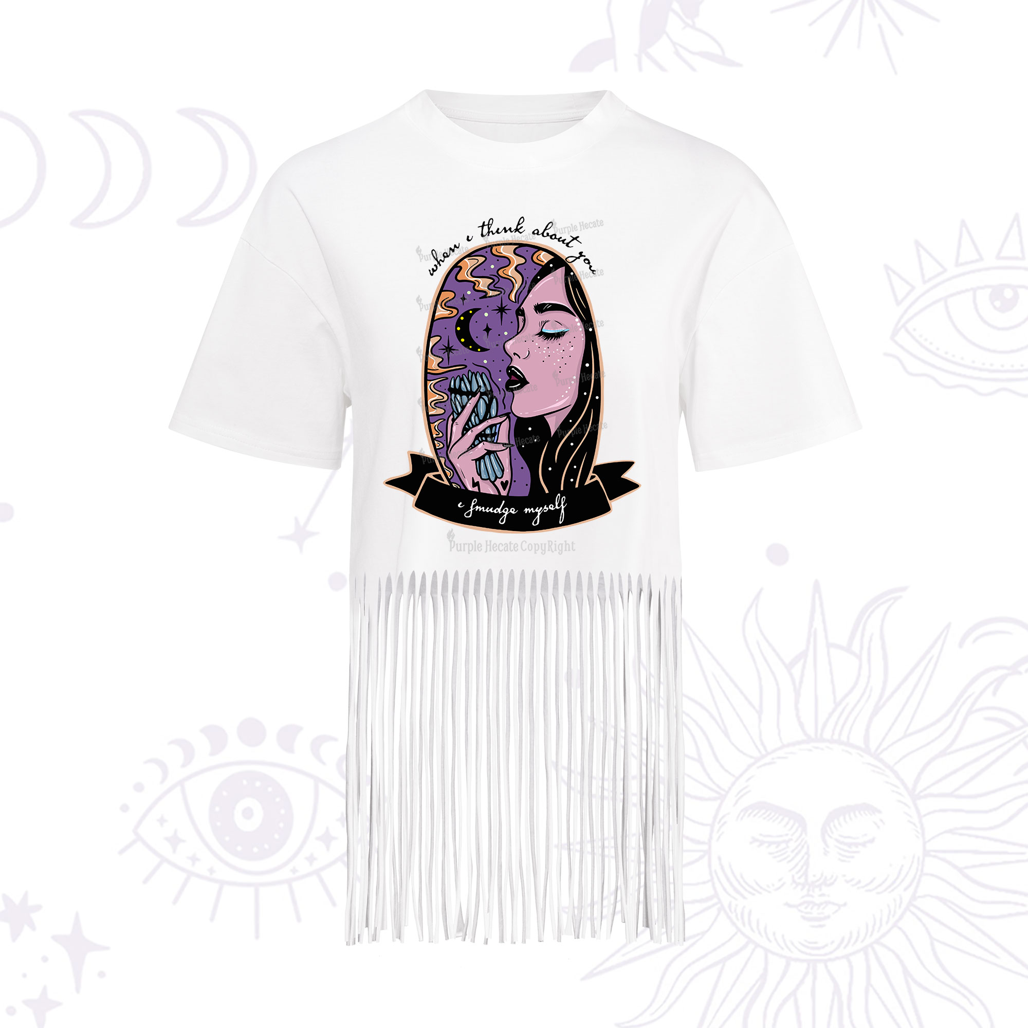 Purplehecate When I Think About You Fringe Hem T-Shirt
