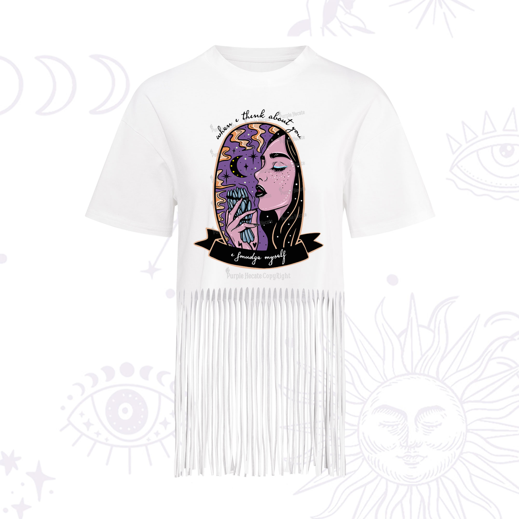 Purplehecate When I Think About You Fringe Hem T-Shirt