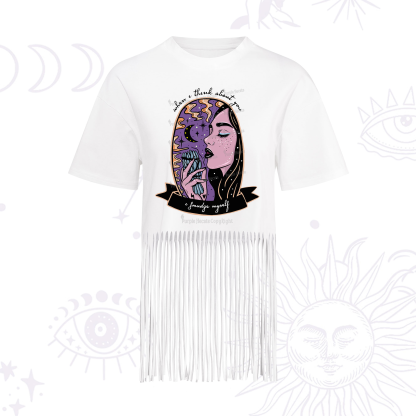 Purplehecate When I Think About You Fringe Hem T-Shirt
