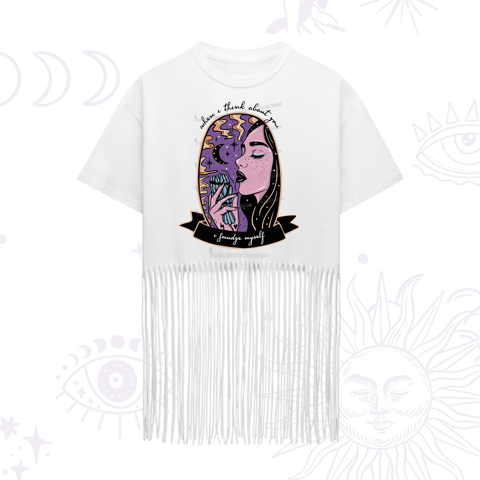 Purplehecate When I Think About You Fringe Hem T-Shirt