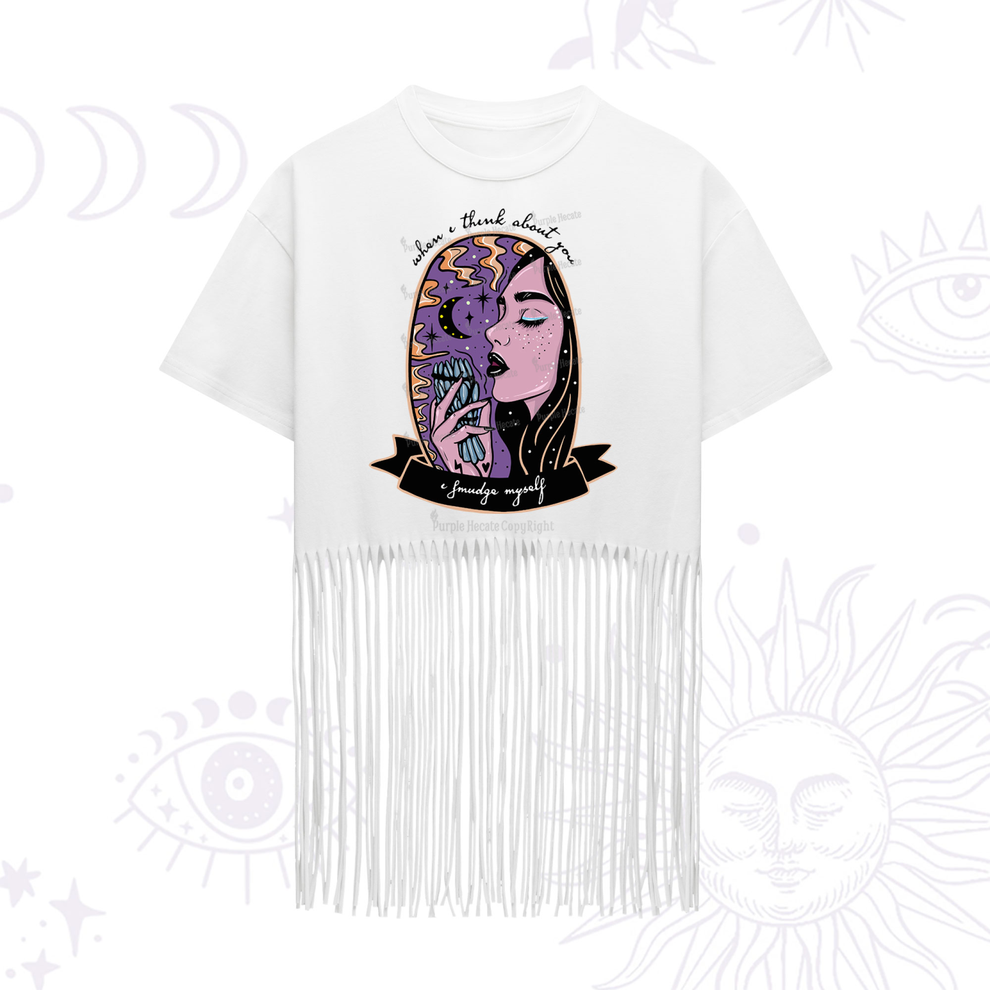 Purplehecate When I Think About You Fringe Hem T-Shirt
