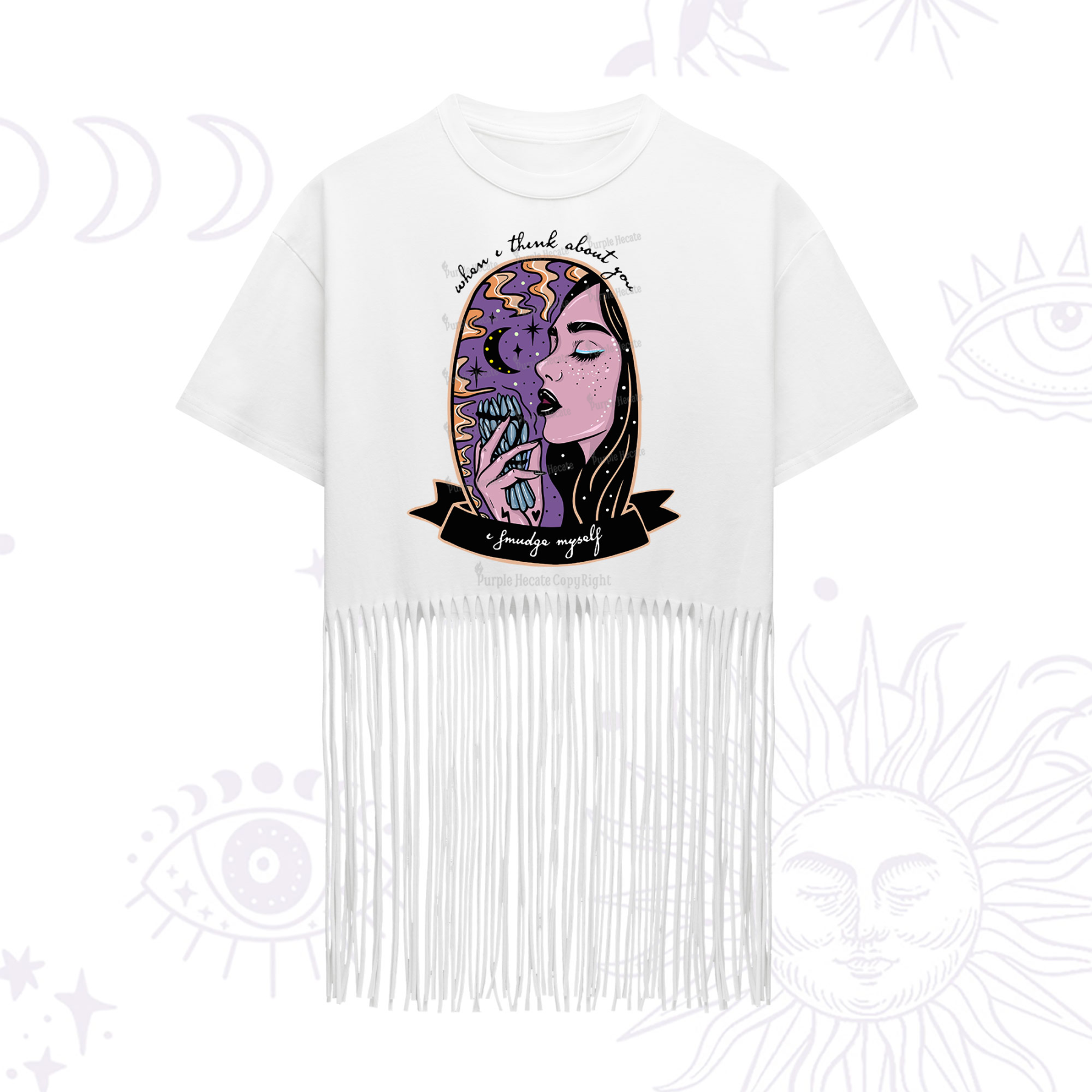 Purplehecate When I Think About You Fringe Hem T-Shirt