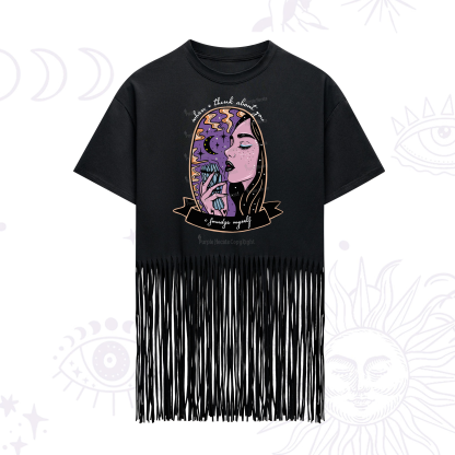 Purplehecate When I Think About You Fringe Hem T-Shirt