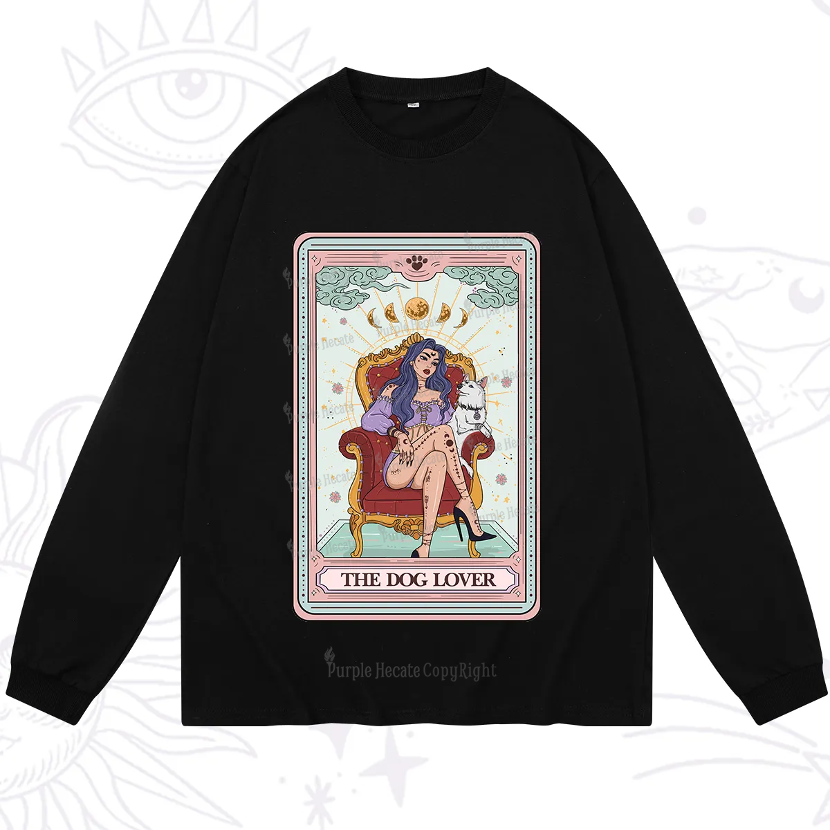 Purplehecate The Dog Lover Tarot Long Sleeve T-Shirt