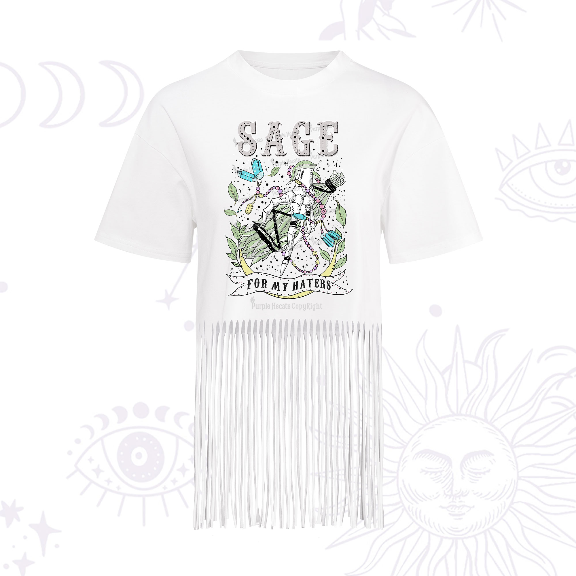 Purplehecate Sage For My Haters Fringe Hem T-Shirt