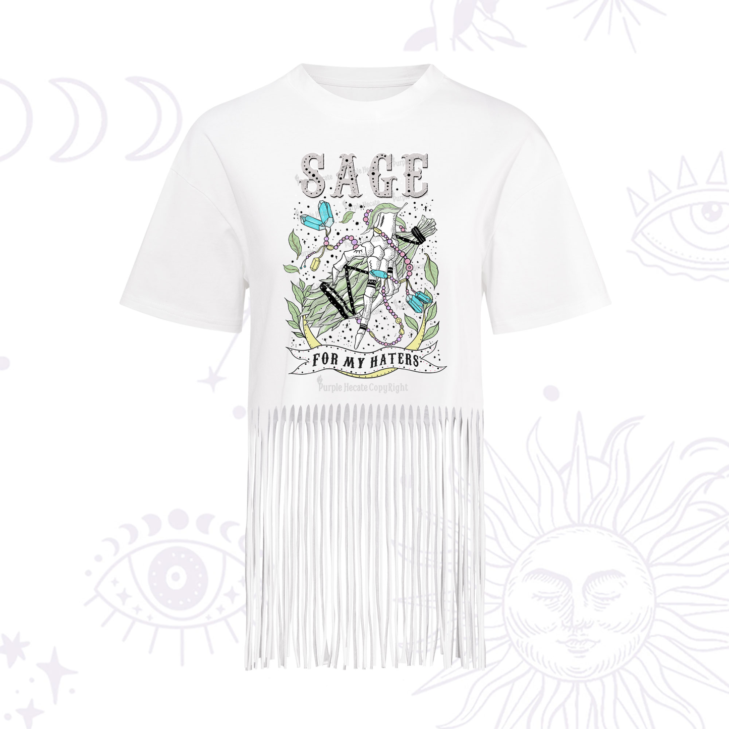 Purplehecate Sage For My Haters Fringe Hem T-Shirt