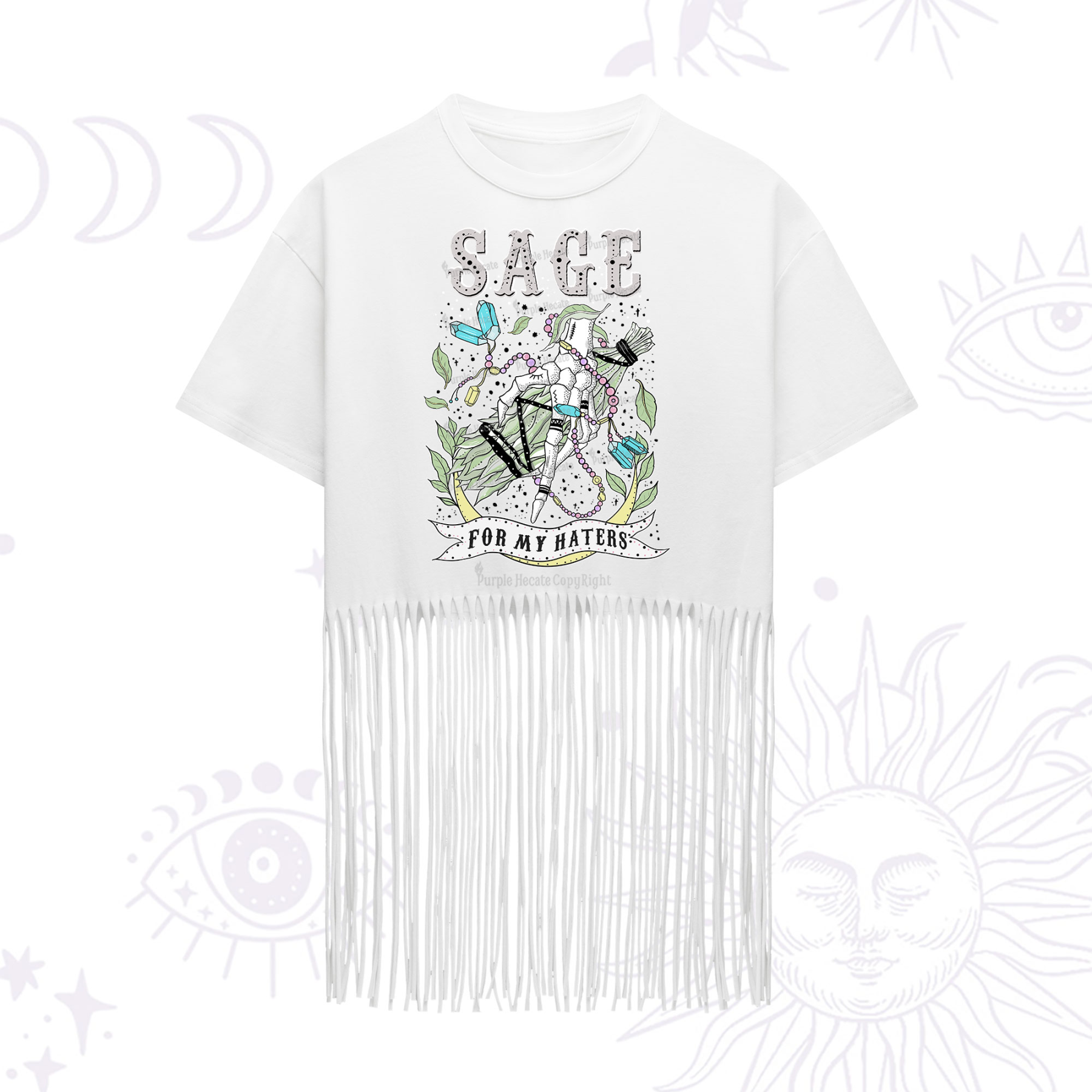 Purplehecate Sage For My Haters Fringe Hem T-Shirt
