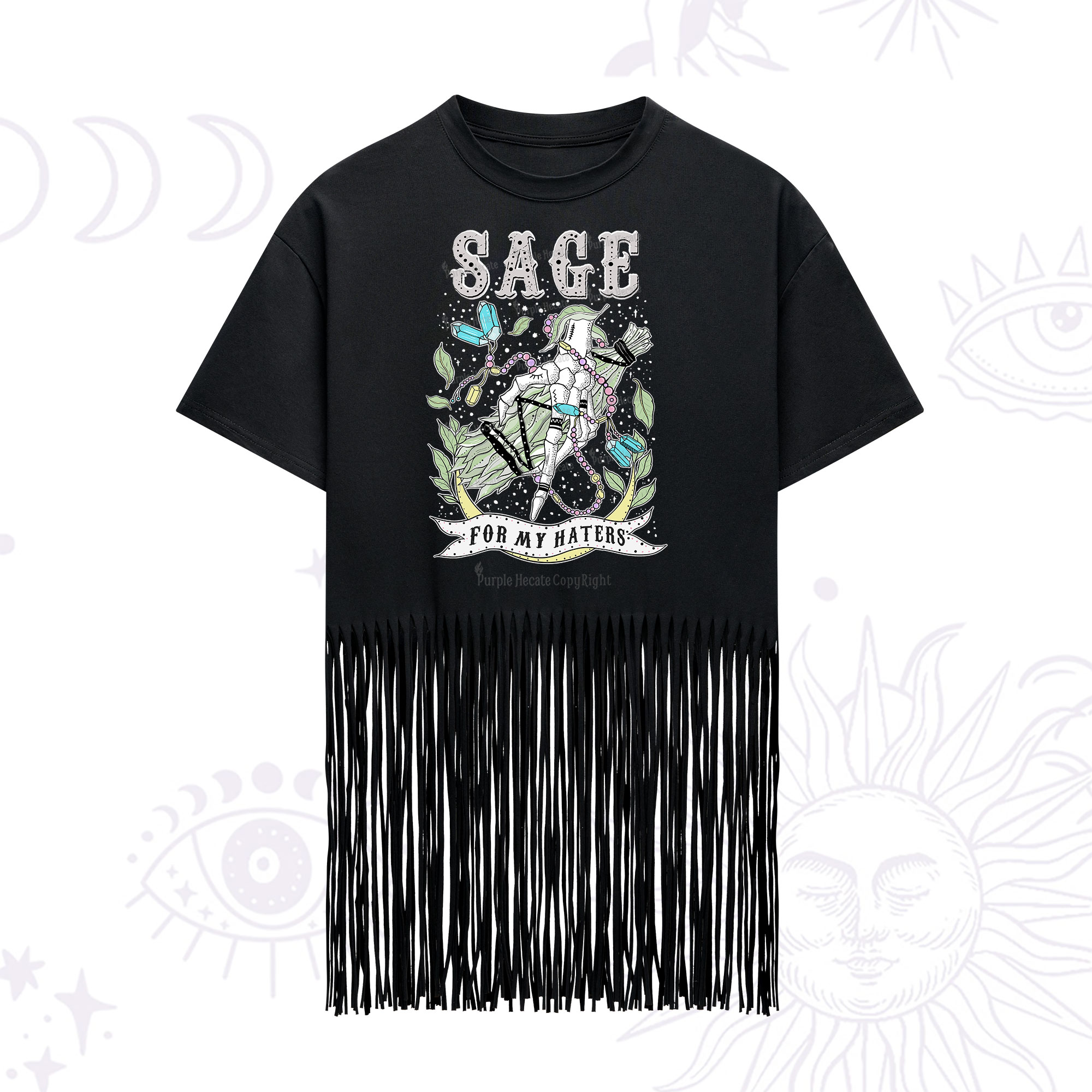 Purplehecate Sage For My Haters Fringe Hem T-Shirt