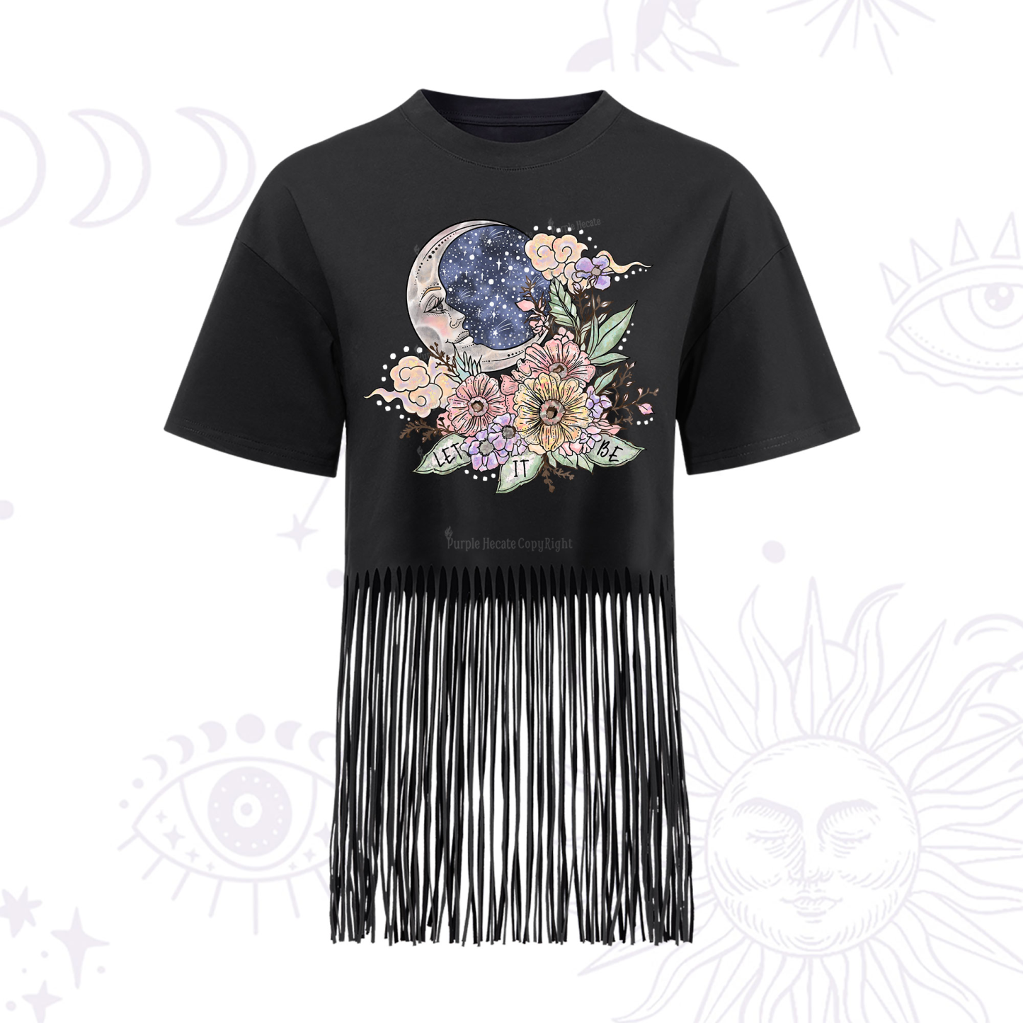 Purplehecate Let It Be  Fringe Hem T-Shirt