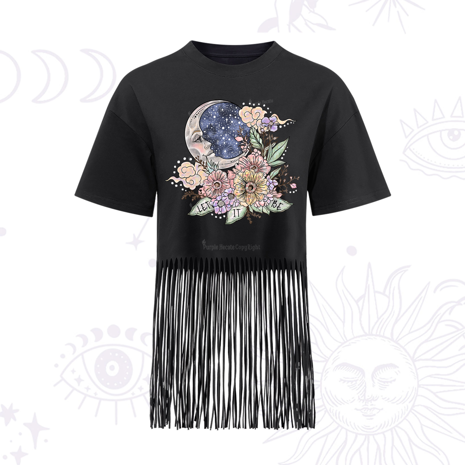 Purplehecate Let It Be  Fringe Hem T-Shirt