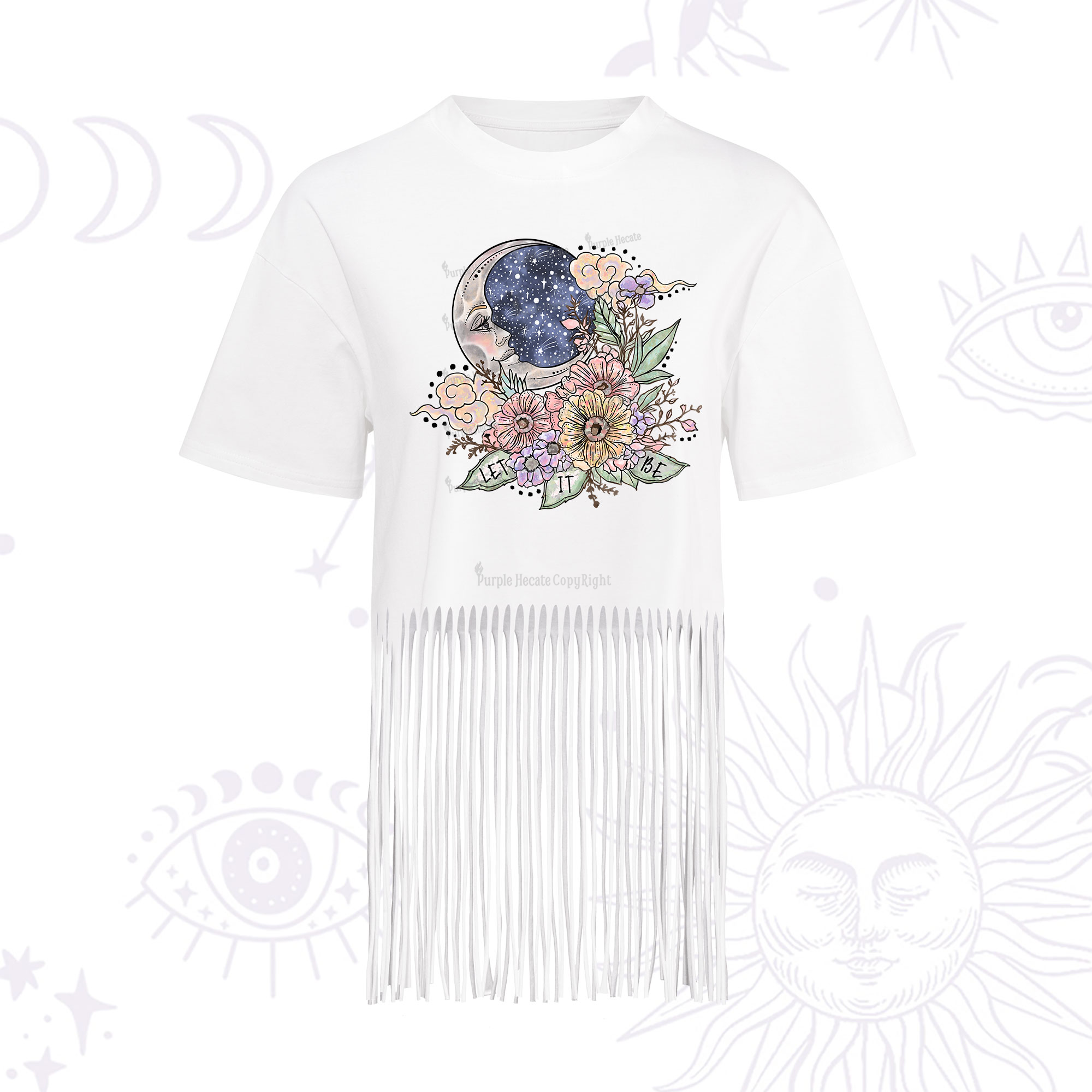 Purplehecate Let It Be  Fringe Hem T-Shirt