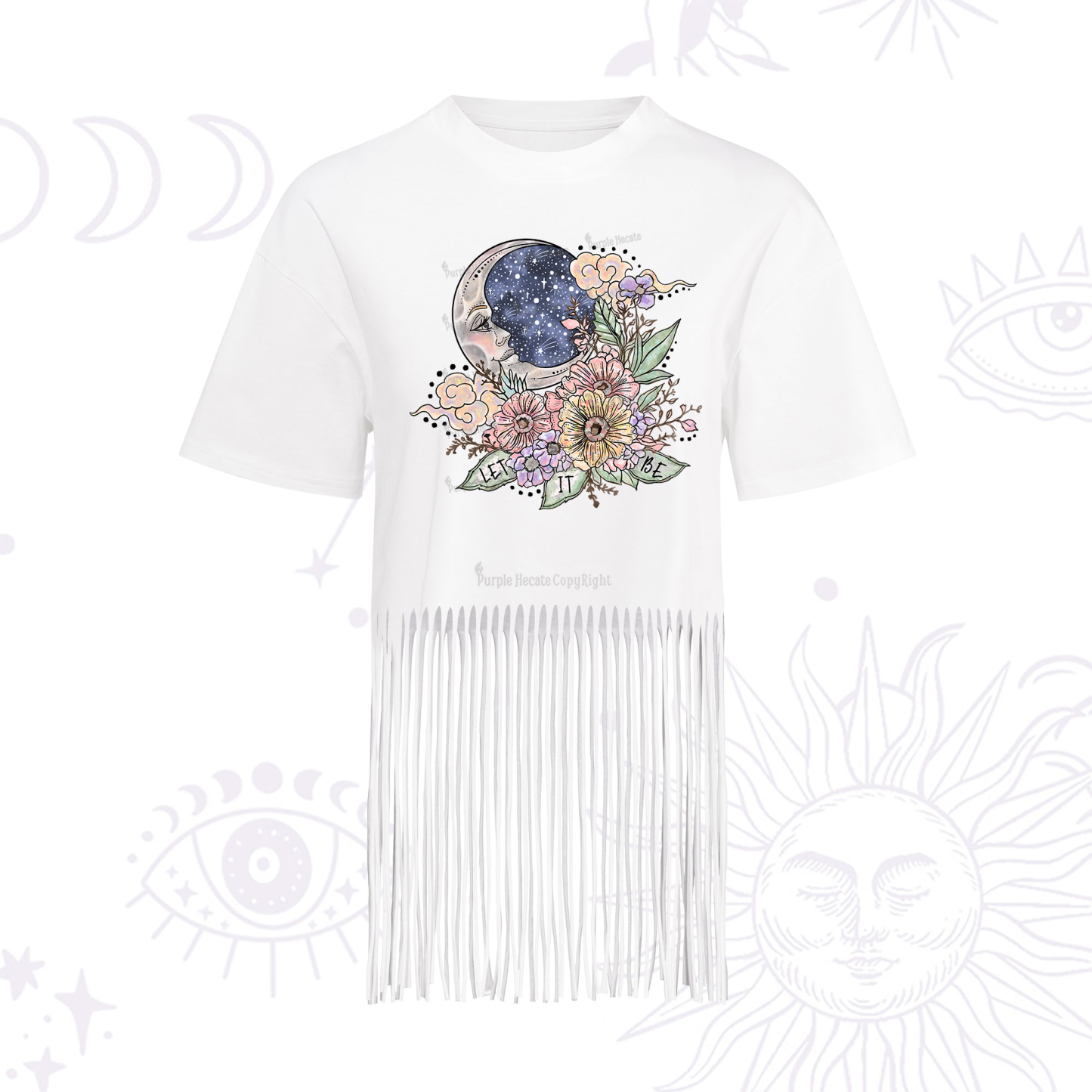 Purplehecate Let It Be  Fringe Hem T-Shirt