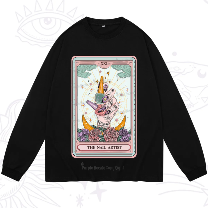 Purplehecate The Badass Nail Artist Tarot Long Sleeve T-Shirt