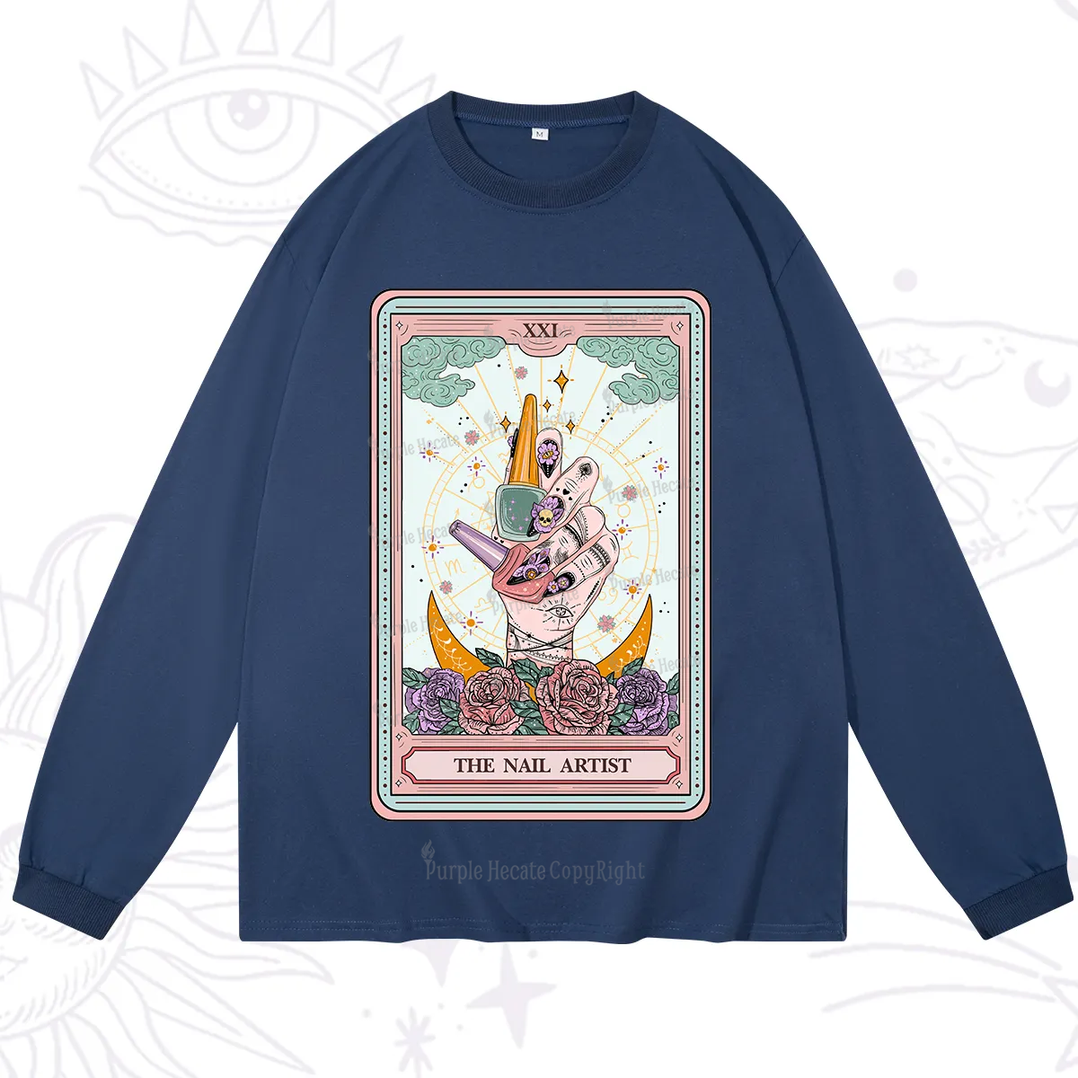 Purplehecate The Badass Nail Artist Tarot Long Sleeve T-Shirt