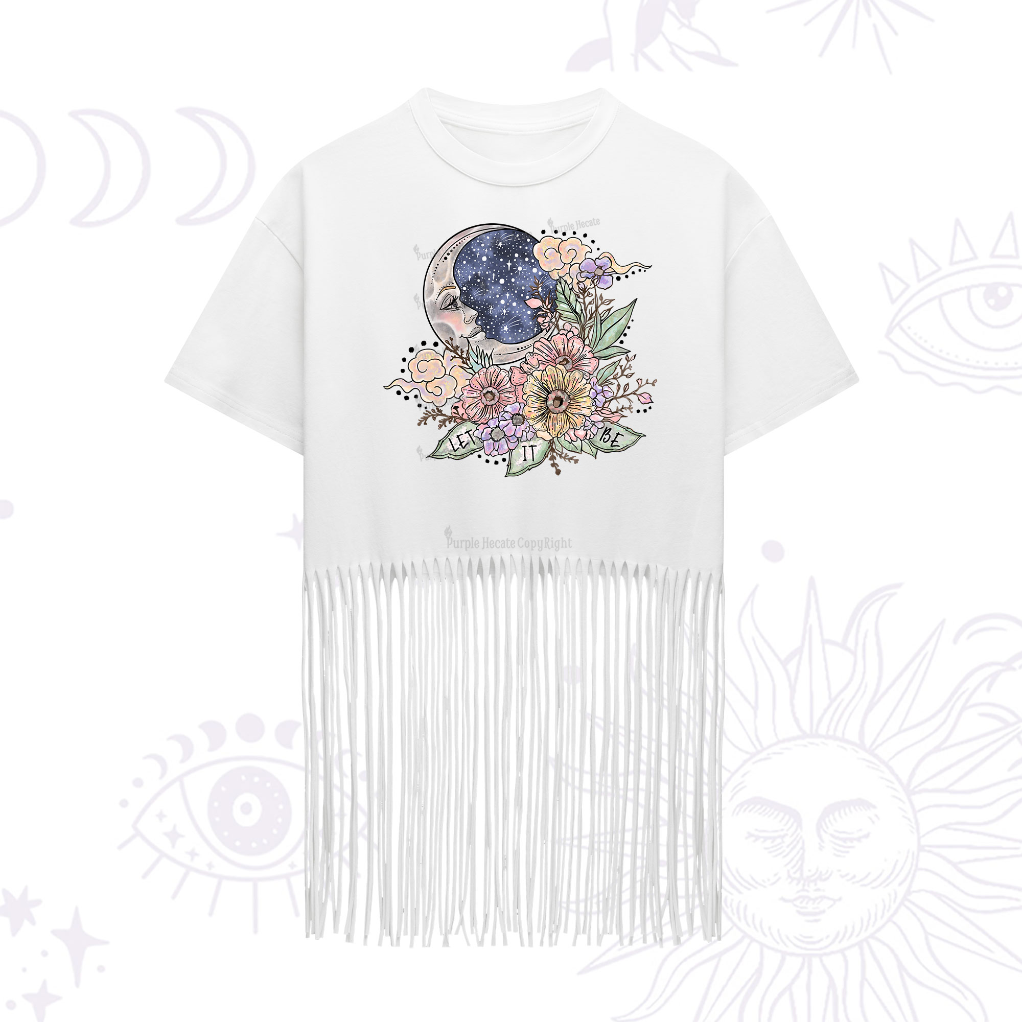 Purplehecate Let It Be  Fringe Hem T-Shirt