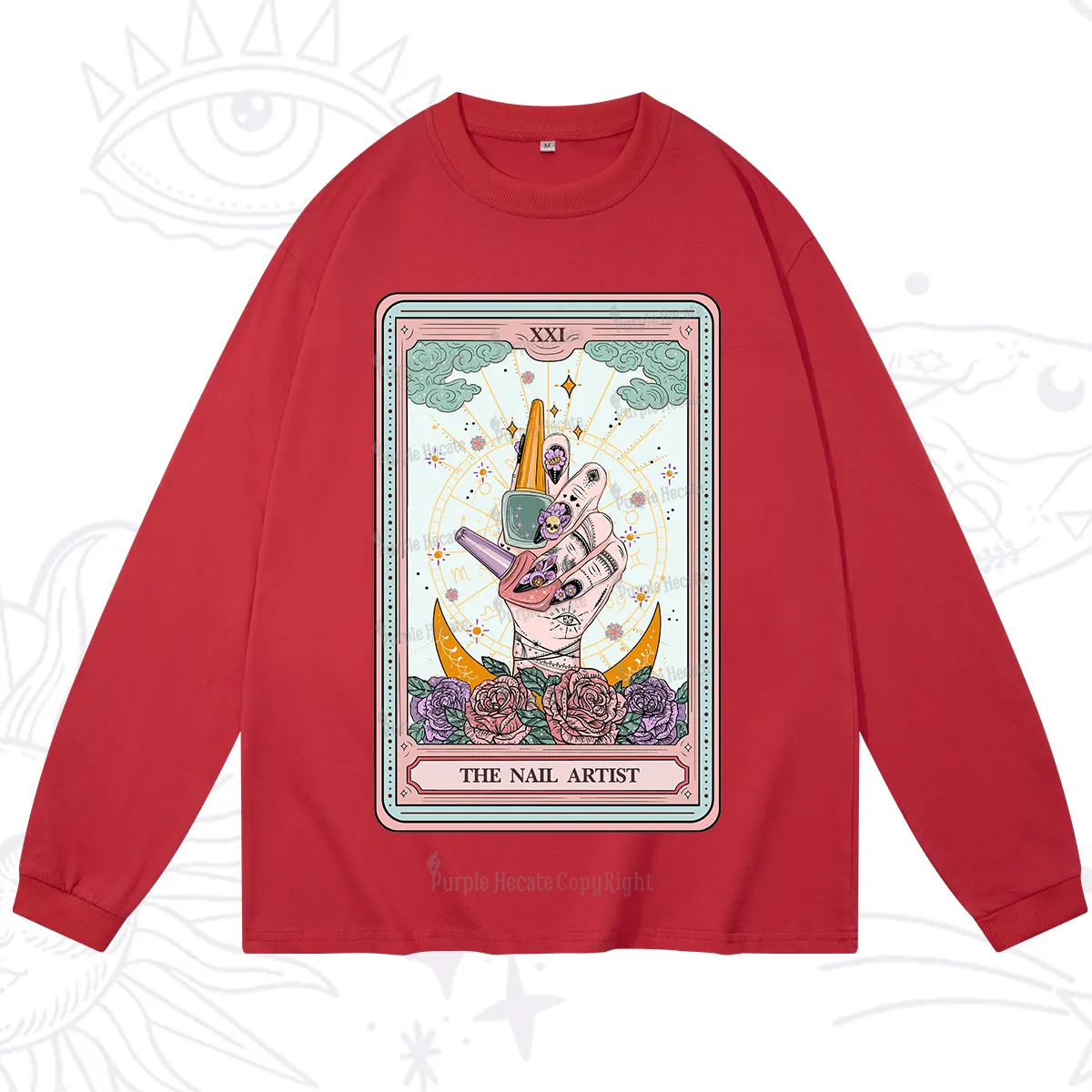 Purplehecate The Badass Nail Artist Tarot Long Sleeve T-Shirt