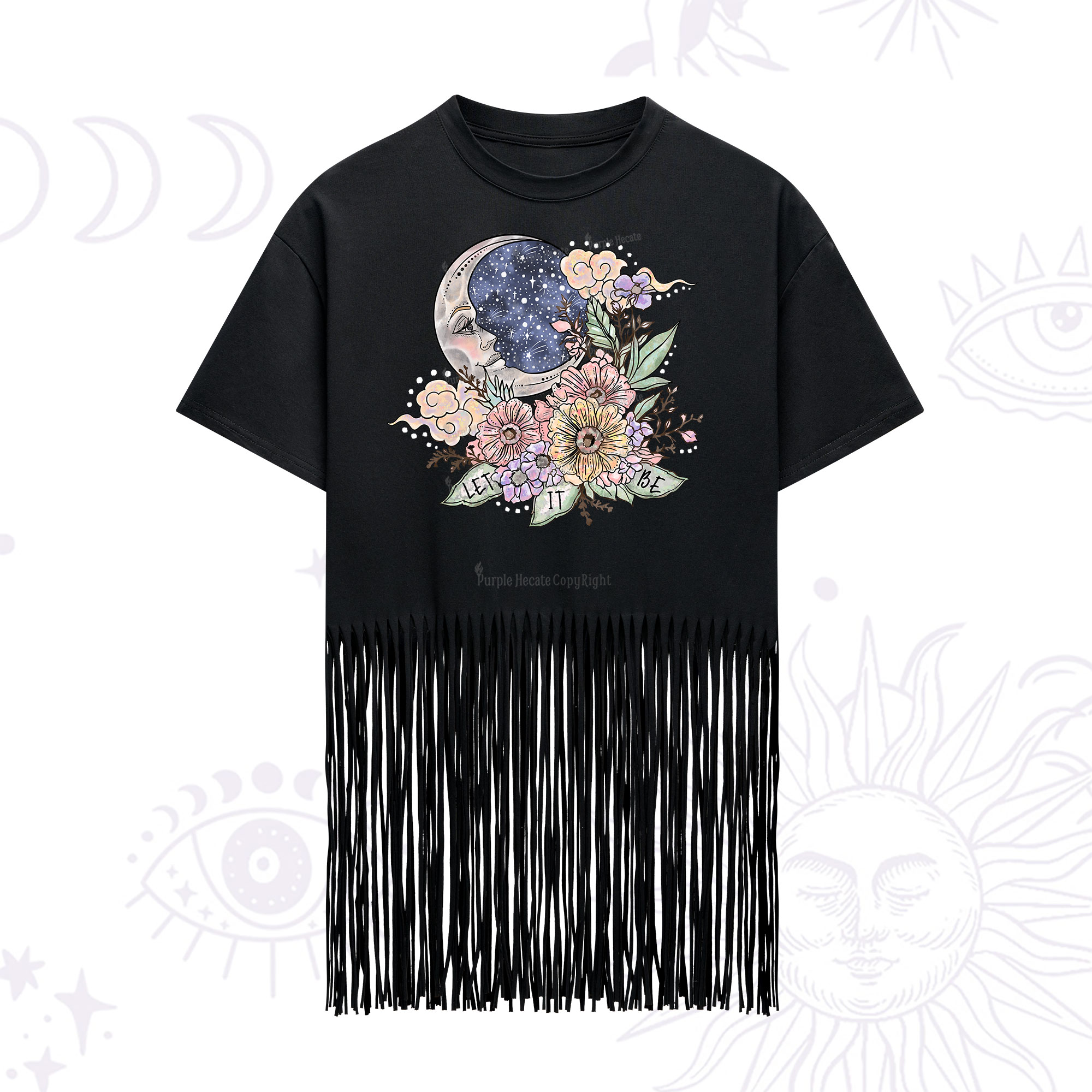 Purplehecate Let It Be  Fringe Hem T-Shirt