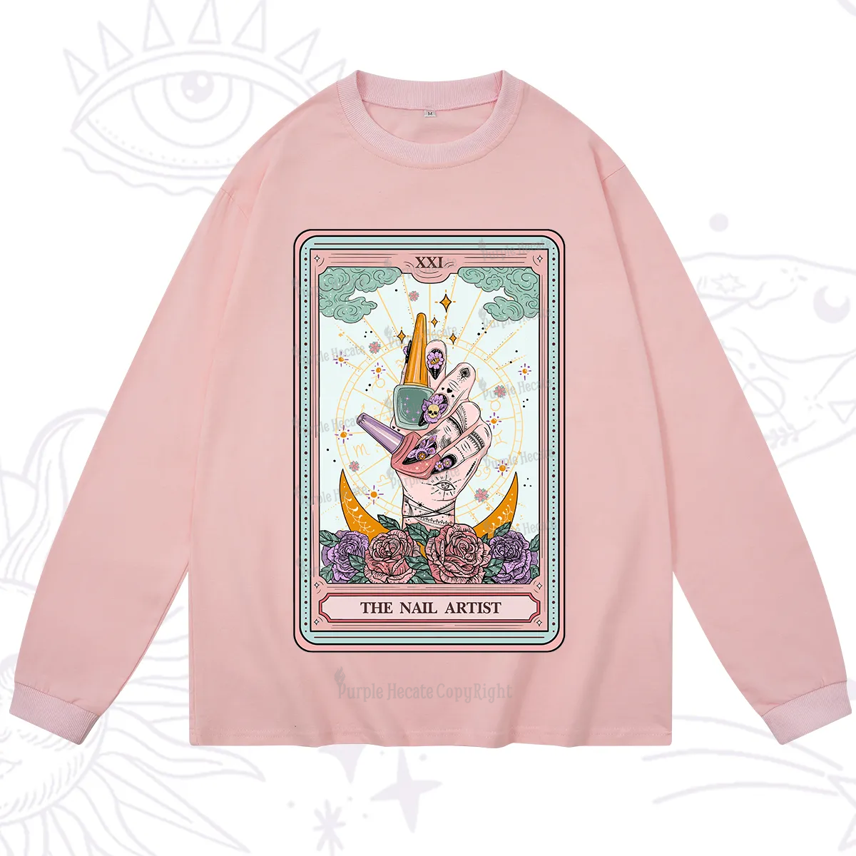 Purplehecate The Badass Nail Artist Tarot Long Sleeve T-Shirt