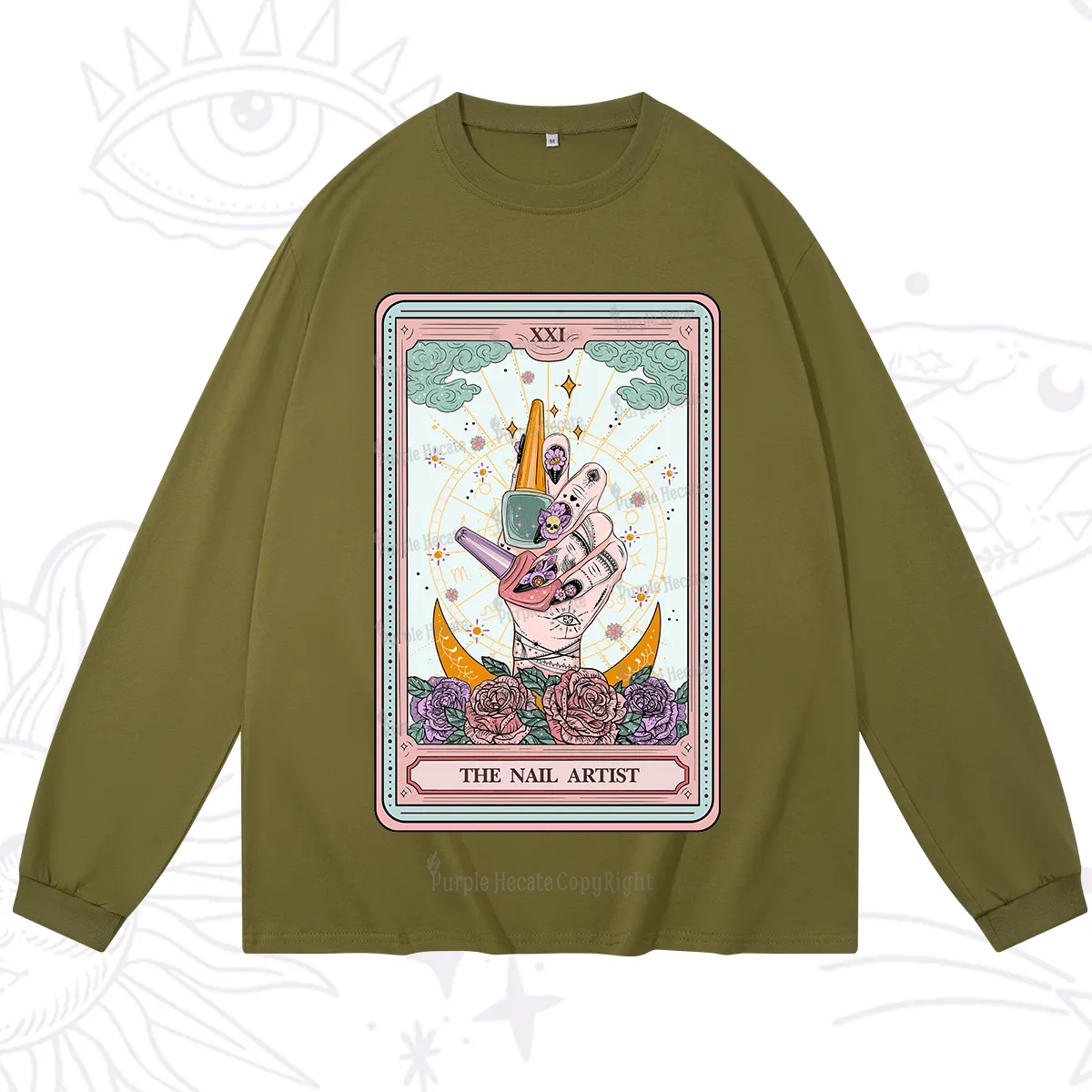 Purplehecate The Badass Nail Artist Tarot Long Sleeve T-Shirt