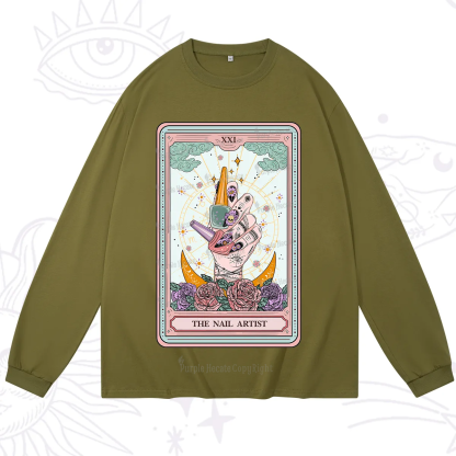 Purplehecate The Badass Nail Artist Tarot Long Sleeve T-Shirt