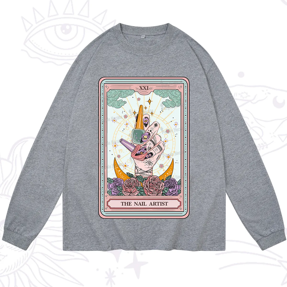 Purplehecate The Badass Nail Artist Tarot Long Sleeve T-Shirt